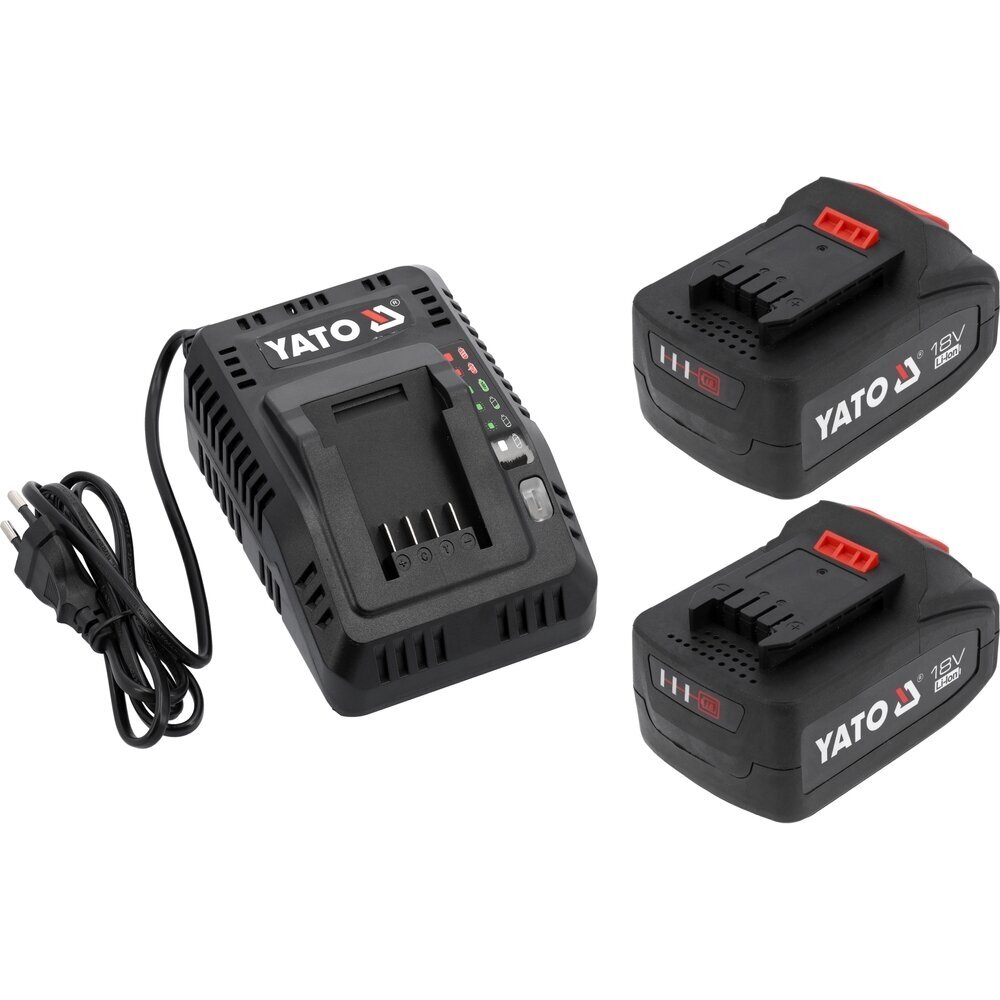 2 x 4.0 Ah baterijų ir greito 4.5A įkroviklio rinkinys 18V 2 x 4.0 Ah baterijų ir greito 4.5A įkroviklio rinkinys 18V