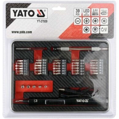 Antgalių rinkinys su akumuliatoriniu atsuktuvu Lithium-ion/3,6V 39vnt. 6 Antgalių rinkinys su akumuliatoriniu atsuktuvu Lithium-ion/3,6V 39vnt. 6
