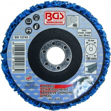 Šlifavimo diskas su abrazyvine medžiaga 100 x 16 mm, mėlynas Šlifavimo diskas su abrazyvine medžiaga 100 x 16 mm, mėlynas