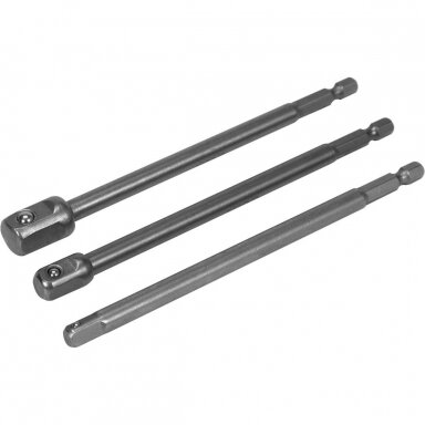 Adapterių komplektas -1/4"(6,3 mm) į  1/4" - 3/8" - 1/2" - 150 mm