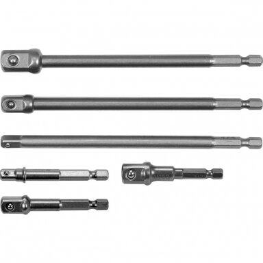 Adapterių komplektas iš 1/4"(6,3 mm) į  1/4" - 3/8" - 1/2" - 150 mm