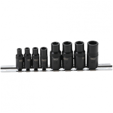 Adapterių rinkinys sriegikliams 6,3mm (1/4") - 10mm (3/8") 8vnt. Adapterių rinkinys sriegikliams 6,3mm (1/4") - 10mm (3/8") 8vnt.