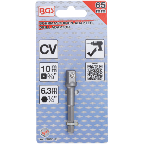 Adapteris 6,3mm.(1/4") - 10mm.(3/8") 1 Adapteris 6,3mm.(1/4") - 10mm.(3/8") 1