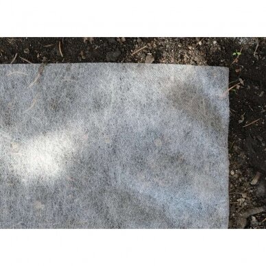 Agroplėvelė balta pavasarinė geotekstilė 19 g/m². 1,6x50m. 2 Agroplėvelė balta pavasarinė geotekstilė 19 g/m². 1,6x50m. 2