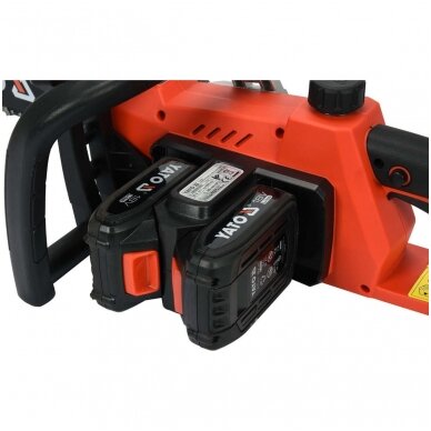 Akumuliatorinis grandininis pjūklas 14′′,2 baterijos 36V=2 X 18V, 2 x 2,0AH 4 Akumuliatorinis grandininis pjūklas 14′′,2 baterijos 36V=2 X 18V, 2 x 2,0AH 4