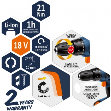 Akumuliatorinis suktukas 18 V, 2 LI- ION akumuliatoriai 8 Akumuliatorinis suktukas 18 V, 2 LI- ION akumuliatoriai 8
