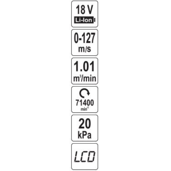 Akumuliatorinis pūstuvas-dulkių siurblys 2-in-1 18 V (be baterijos) 5 Akumuliatorinis pūstuvas-dulkių siurblys 2-in-1 18 V (be baterijos) 5
