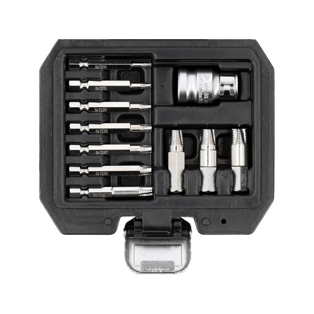 Antgalių rinkinys sugadintiems T-Star (Torx) su skyle 11 vnt. Antgalių rinkinys sugadintiems T-Star (Torx) su skyle 11 vnt.