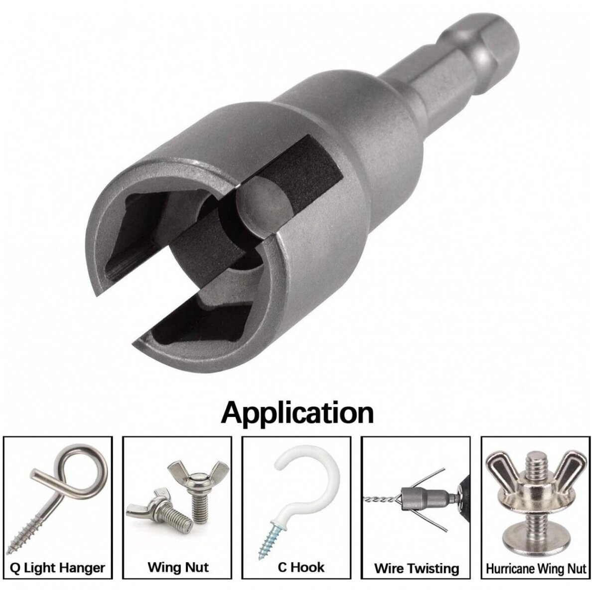 Antgalis/galvutė magnetinė su išpjova 6.3mm. (1/4") Antgalis/galvutė magnetinė su išpjova 6.3mm. (1/4")