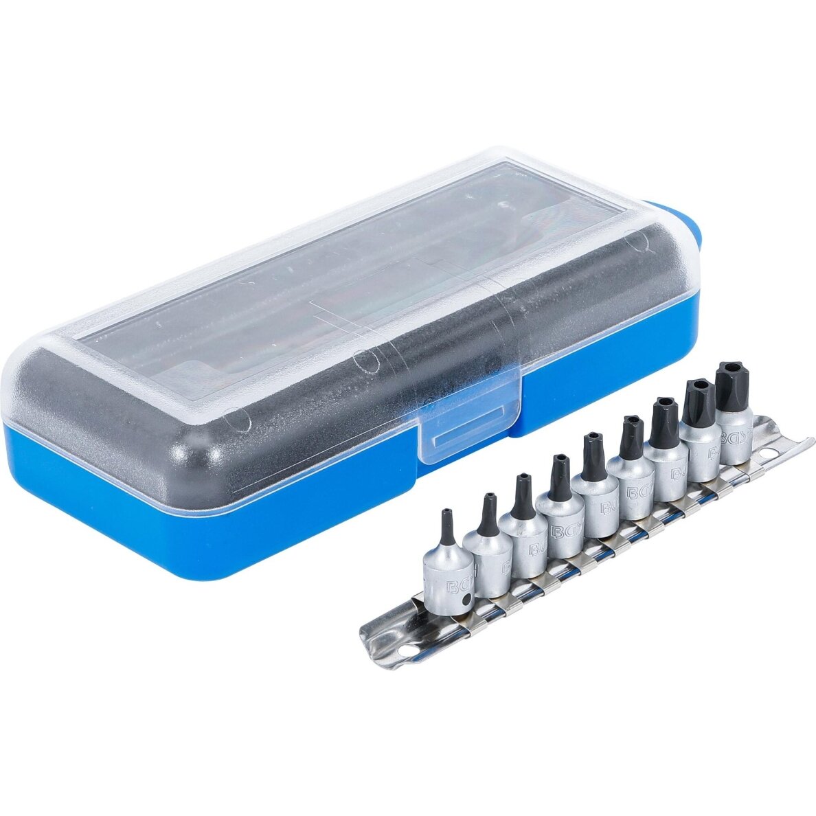 Antgalių rinkinys 1/4", 9 vnt. 5-kampės žvaigždutės