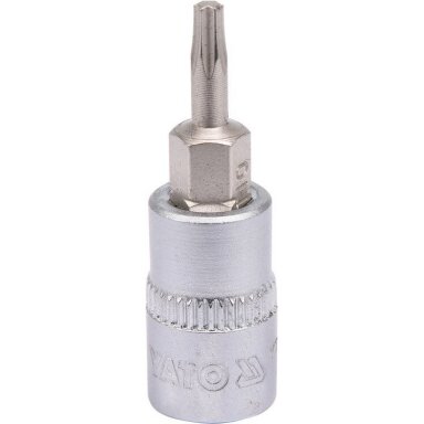Antgalis įpresuotas į galvutę 6.3mm. (1/4") T-Star (Torx) T10