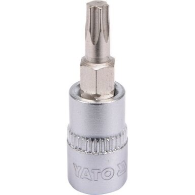 Antgalis įpresuotas į galvutę 6.3mm. (1/4") T-Star (Torx) T30