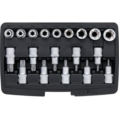 Antgalių - galvučių rinkinys (1/2") T-Star (Torx ) E-Type 19vnt.