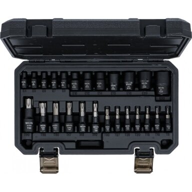 Antgalių ir galvučių rinkinys 6.3 mm (1/4"), 10 mm. (3/8"), 12.5 mm (1/2")  E-Star / T-Star (Torx)  25 vnt.