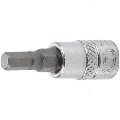 Antgalis įpresuotas į galvutę (1/4") hex šešiakampis 5mm. Antgalis įpresuotas į galvutę (1/4") hex šešiakampis 5mm.
