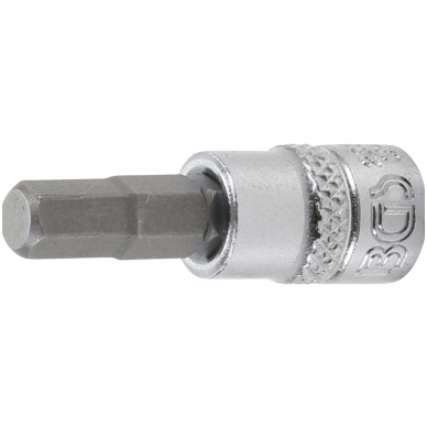Antgalis įpresuotas į galvutę (1/4") hex šešiakampis 6mm. Antgalis įpresuotas į galvutę (1/4") hex šešiakampis 6mm.