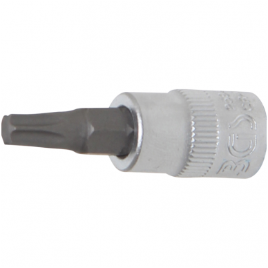 Antgalis įpresuotas į galvutę (1/4") T-Star (Torx) T27 Antgalis įpresuotas į galvutę (1/4") T-Star (Torx) T27