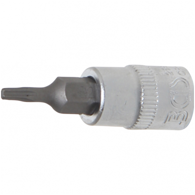Antgalis įpresuotas į galvutę (1/4") T-Star (Torx) T9 Antgalis įpresuotas į galvutę (1/4") T-Star (Torx) T9