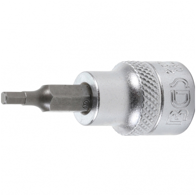 Antgalis įpresuotas į galvutę (3/8") hex šešiakampis 3mm. Antgalis įpresuotas į galvutę (3/8") hex šešiakampis 3mm.