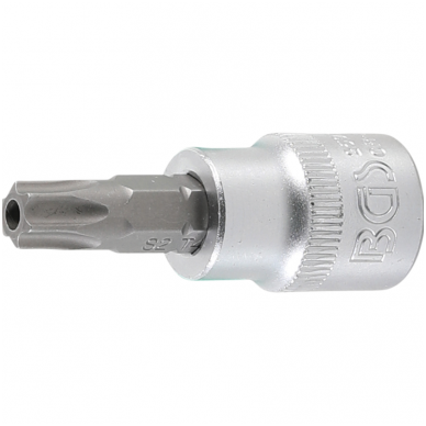 Antgalis įpresuotas į galvutę (3/8") T-Star su skyle (Torx) T45 Antgalis įpresuotas į galvutę (3/8") T-Star su skyle (Torx) T45