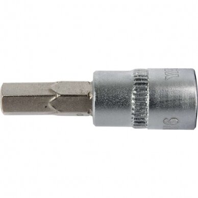 Antgalis įpresuotas į galvutę 6,3mm. (1/4") hex šešiakampis 6mm. 1 Antgalis įpresuotas į galvutę 6,3mm. (1/4") hex šešiakampis 6mm. 1