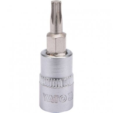 Antgalis įpresuotas į galvutę 6.3mm. (1/4") T-Star (Torx) T20 Antgalis įpresuotas į galvutę 6.3mm. (1/4") T-Star (Torx) T20