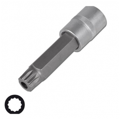 Antgalis įpresuotas į galvutę su skyle 1/2", M16 x 100mm Antgalis įpresuotas į galvutę su skyle 1/2", M16 x 100mm