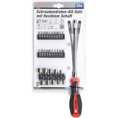 Antgalių galvučių rinkinys su lanksčiu atsuktuvu 31 vnt 3 Antgalių galvučių rinkinys su lanksčiu atsuktuvu 31 vnt 3