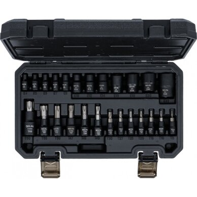 Antgalių ir galvučių rinkinys 6.3 mm (1/4"), 10 mm. (3/8"), 12.5 mm (1/2") E-Star / T-Star (Torx) 25 vnt. Antgalių ir galvučių rinkinys 6.3 mm (1/4"), 10 mm. (3/8"), 12.5 mm (1/2") E-Star / T-Star (Torx) 25 vnt.