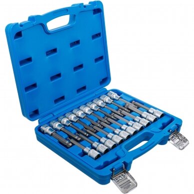Antgalių rinkinys 12.5mm. (1/2") Hex / T-Star (Torx) / Spline (XZN) šarnyriniai 20vnt. 2 Antgalių rinkinys 12.5mm. (1/2") Hex / T-Star (Torx) / Spline (XZN) šarnyriniai 20vnt. 2