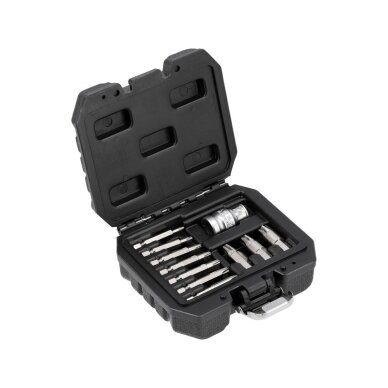 Antgalių rinkinys sugadintiems T-Star (Torx) su skyle 11 vnt. 1 Antgalių rinkinys sugadintiems T-Star (Torx) su skyle 11 vnt. 1