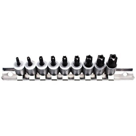 Antgalių rinkinys 1/4", 9 vnt. 5-kampės žvaigždutės  1
