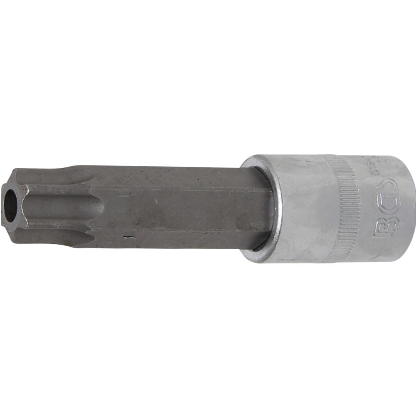 Antgalis įpresuotas į galvutę lgis 100mm.12,5mm (1/2") T-Star su skyle (Torx) T80 Antgalis įpresuotas į galvutę lgis 100mm.12,5mm (1/2") T-Star su skyle (Torx) T80