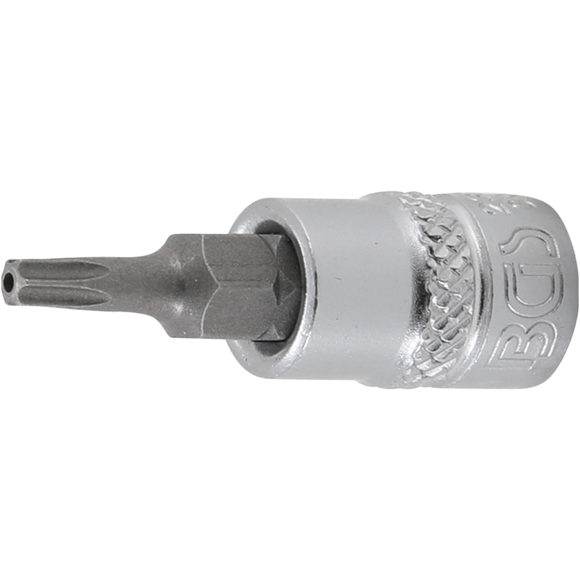 Antgalis įpresuotas į galvutę (1/4") T-star su skyle (Torx) T15 Antgalis įpresuotas į galvutę (1/4") T-star su skyle (Torx) T15