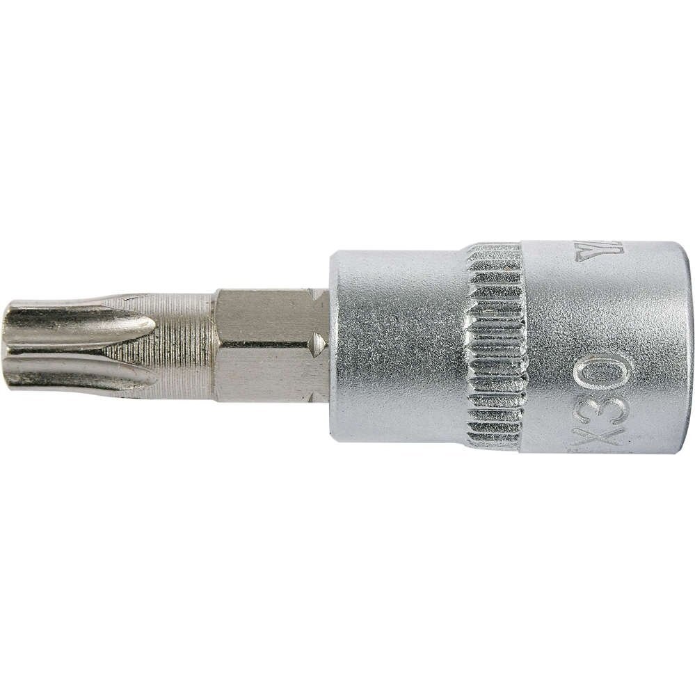 Antgalis įpresuotas į galvutę 6.3mm. (1/4") T-Star (Torx) T30 1