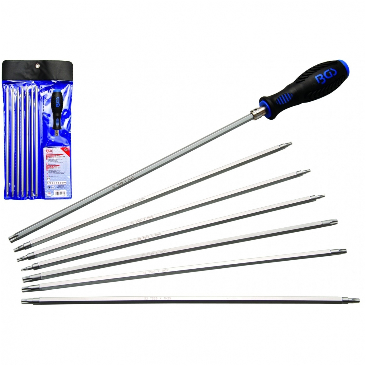 Atsuktuvų rinkinys su keičiamomis mentėmis T-Star (Torx) / TS profilis ("Torx Plus") 8vnt. 2 Atsuktuvų rinkinys su keičiamomis mentėmis T-Star (Torx) / TS profilis ("Torx Plus") 8vnt. 2