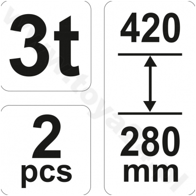 Atramų komplektas 2 vnt. 280-420 mm. 3T 2 Atramų komplektas 2 vnt. 280-420 mm. 3T 2