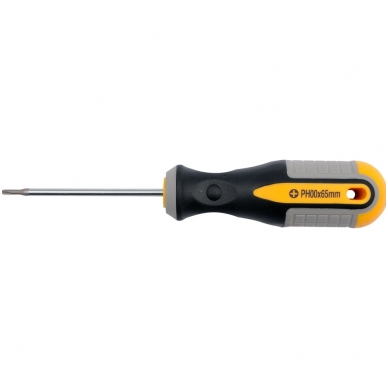 Atsuktuvas kryžminis Cr-V, PH00x65mm. Atsuktuvas kryžminis Cr-V, PH00x65mm.