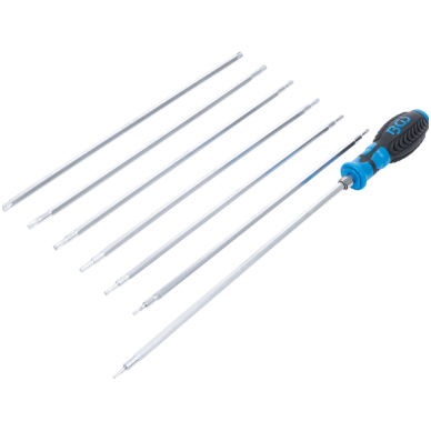 Atsuktuvų rinkinys su keičiamomis mentėmis T-Star (Torx) / T-Star (Torx) su skyle 8vnt. 1 Atsuktuvų rinkinys su keičiamomis mentėmis T-Star (Torx) / T-Star (Torx) su skyle 8vnt. 1