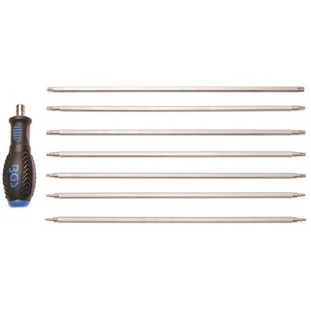 Atsuktuvų rinkinys su keičiamomis mentėmis T-Star (Torx) / TS profilis ("Torx Plus") 8vnt. 1 Atsuktuvų rinkinys su keičiamomis mentėmis T-Star (Torx) / TS profilis ("Torx Plus") 8vnt. 1