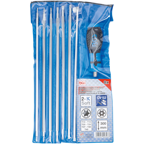 Atsuktuvų rinkinys su keičiamomis mentėmis T-Star (Torx) / T-Star (Torx) su skyle 8vnt. 2 Atsuktuvų rinkinys su keičiamomis mentėmis T-Star (Torx) / T-Star (Torx) su skyle 8vnt. 2