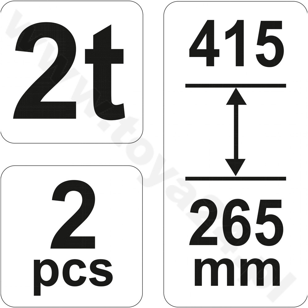 Atramų komplektas 2vnt. 265-415mm. 2T 2 Atramų komplektas 2vnt. 265-415mm. 2T 2