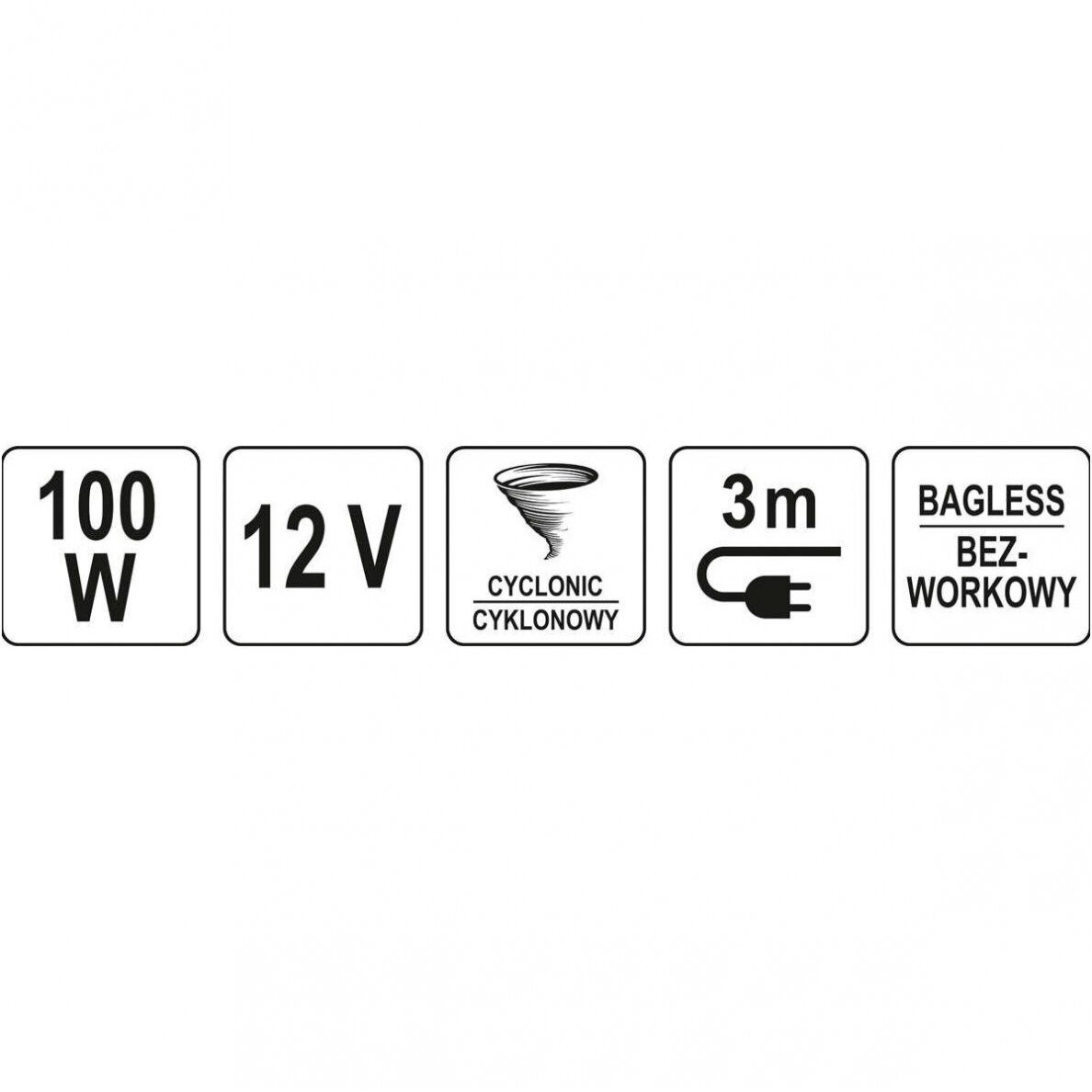 Automobilinis dulkių siurblys turbo 12V 100W 6 Automobilinis dulkių siurblys turbo 12V 100W 6