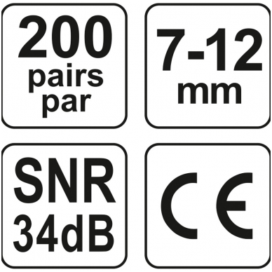 Ausų kamšteliai 34dB (200porų) 5 Ausų kamšteliai 34dB (200porų) 5