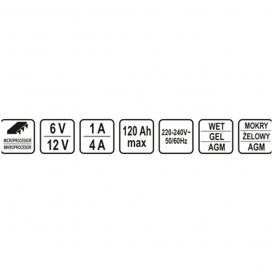 Automobilinis akumuliatoriaus kroviklis 12V 0,8-3,8A 4 Automobilinis akumuliatoriaus kroviklis 12V 0,8-3,8A 4