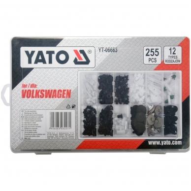 Automobilinis klipsų asortimentas VW -255 vnt. 1 Automobilinis klipsų asortimentas VW -255 vnt. 1