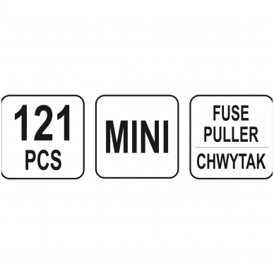 Automobilių saugiklių asortimentas Mini, 121vnt. 2