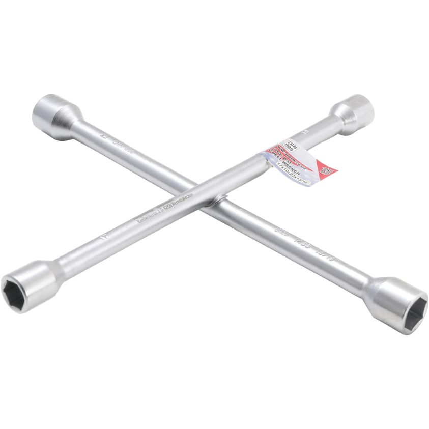 Automobilio rato raktas kryžius 17mm x 19mm x 22mm x 13/16" (1/2") Automobilio rato raktas kryžius 17mm x 19mm x 22mm x 13/16" (1/2")