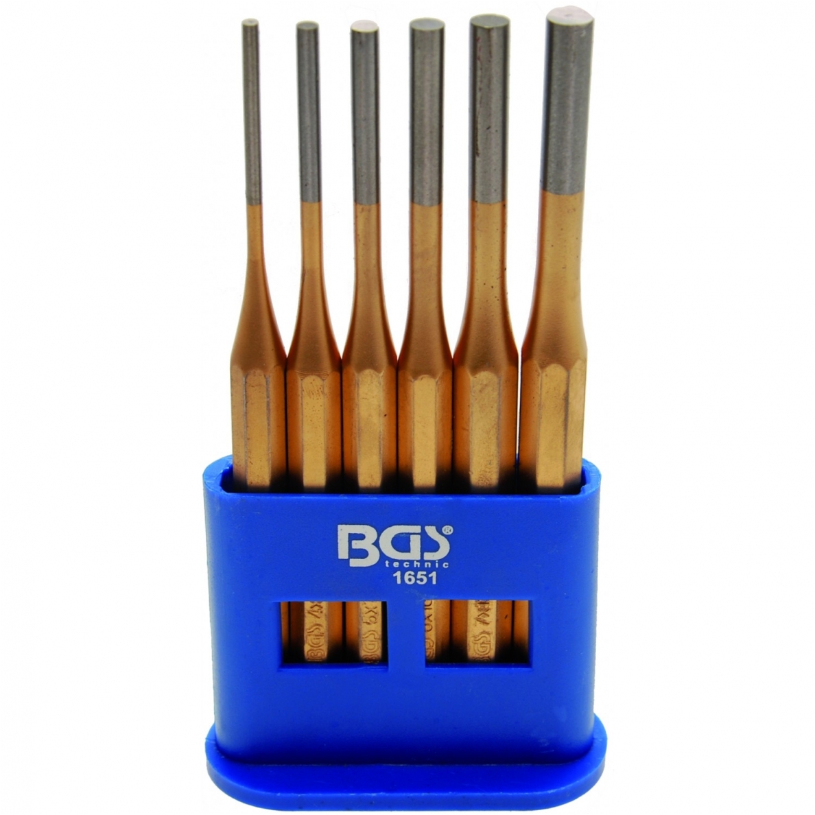 Bukų išmušėjų rinkinys 6 vnt, 3 - 8mm Cr-V, 150 mm ilgio Bukų išmušėjų rinkinys 6 vnt, 3 - 8mm Cr-V, 150 mm ilgio
