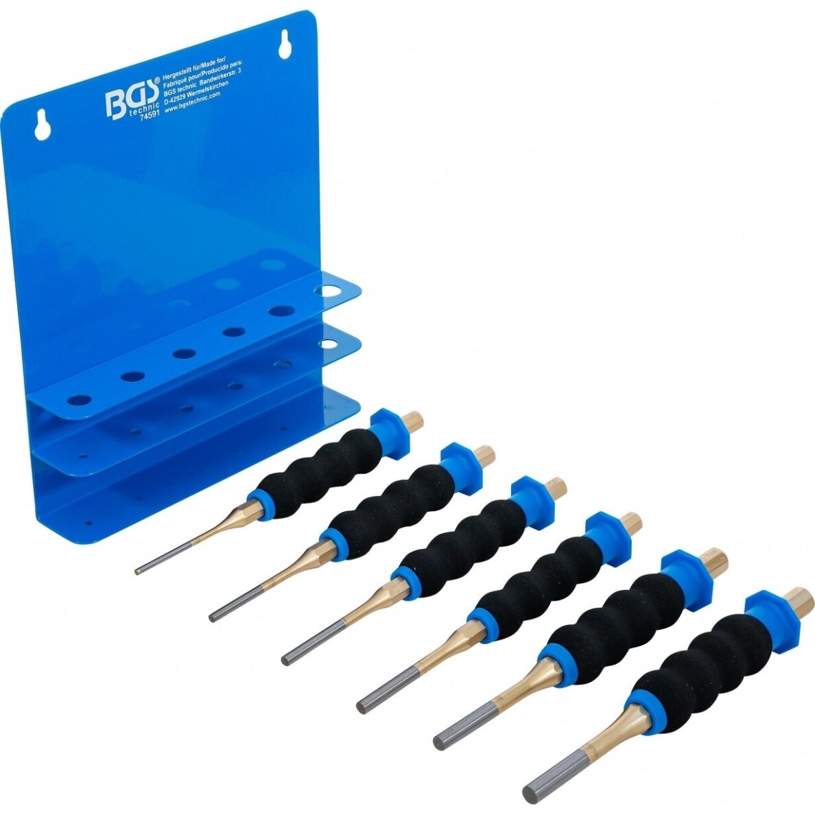 Bukų išmušėjų rinkinys neslidi ergonomiška rankena 180 mm.3 - 8 mm. 6 vnt. 74591 2 Bukų išmušėjų rinkinys neslidi ergonomiška rankena 180 mm.3 - 8 mm. 6 vnt. 74591 2
